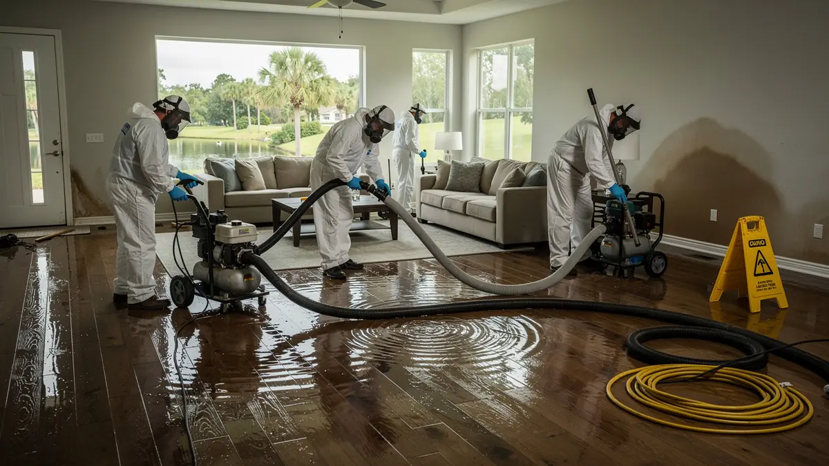 Water damage restoration crew working in Altamonte Springs Florida home