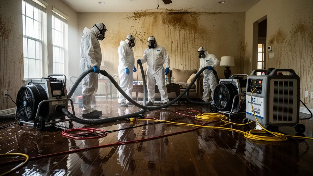 Water damage restoration crew working in Apopka Florida home