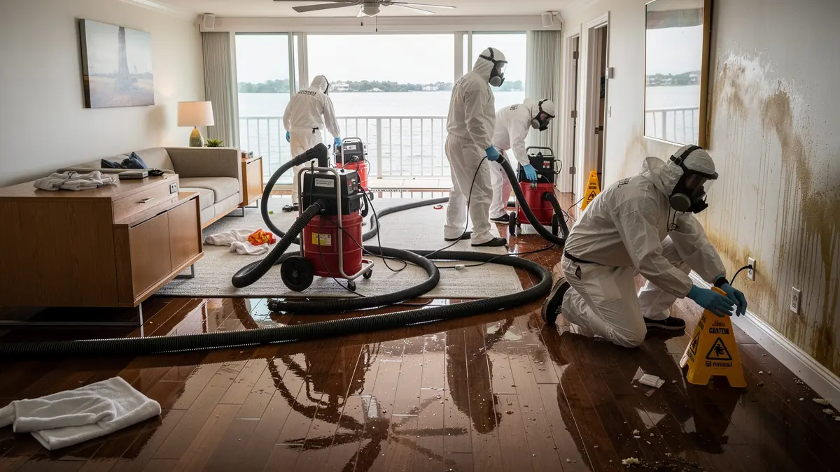 Water damage restoration crew working in Daytona Beach Florida home