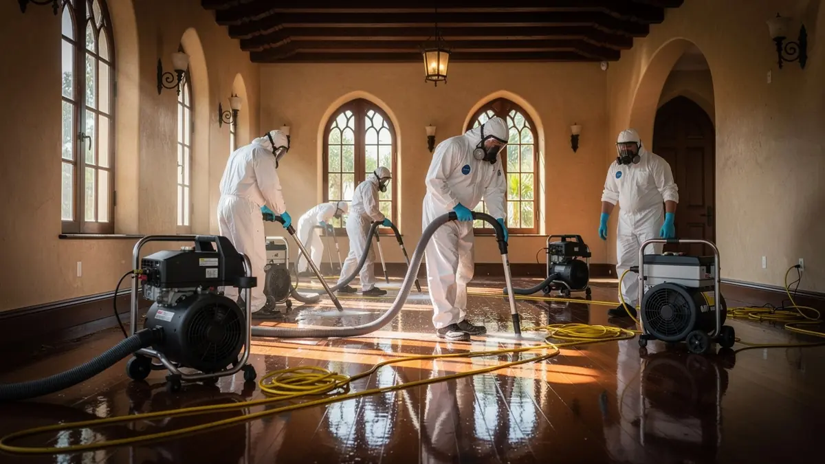 Water damage restoration crew working in Fort Myers Florida home