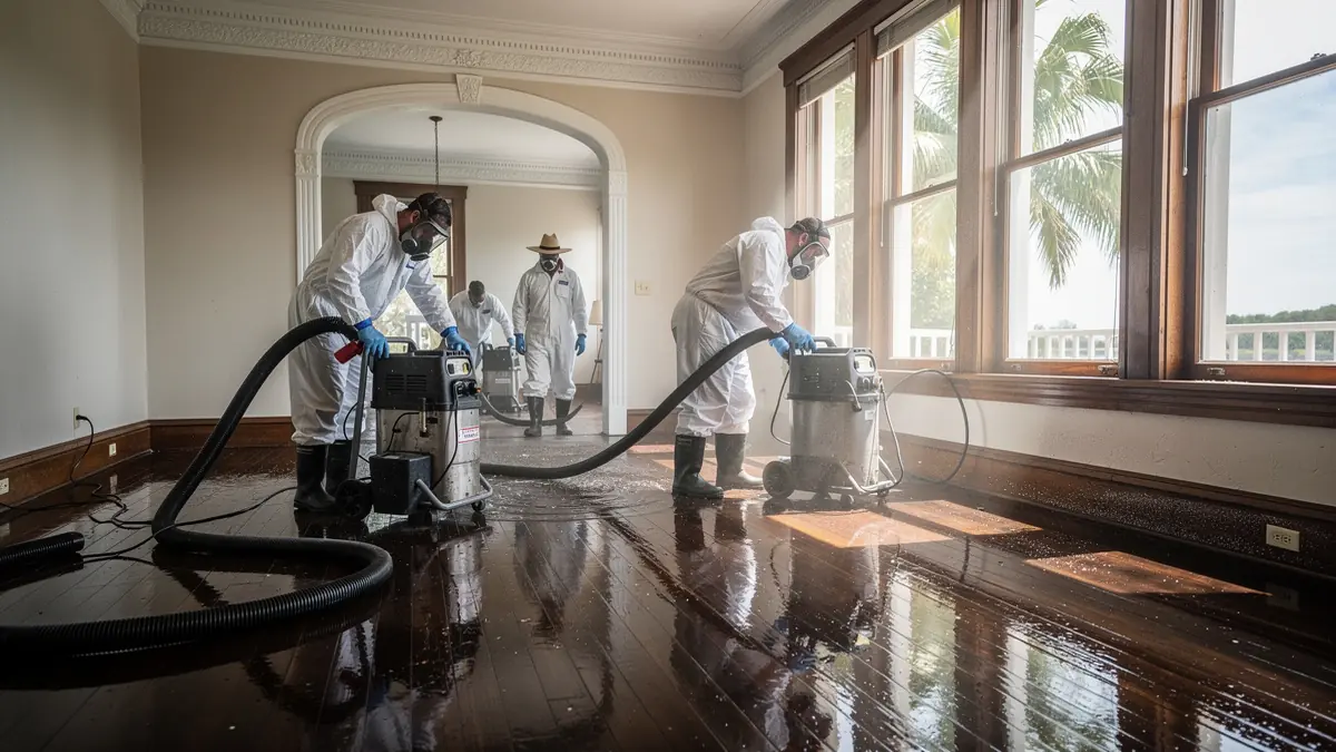Water damage restoration crew working in Fort Pierce Florida home
