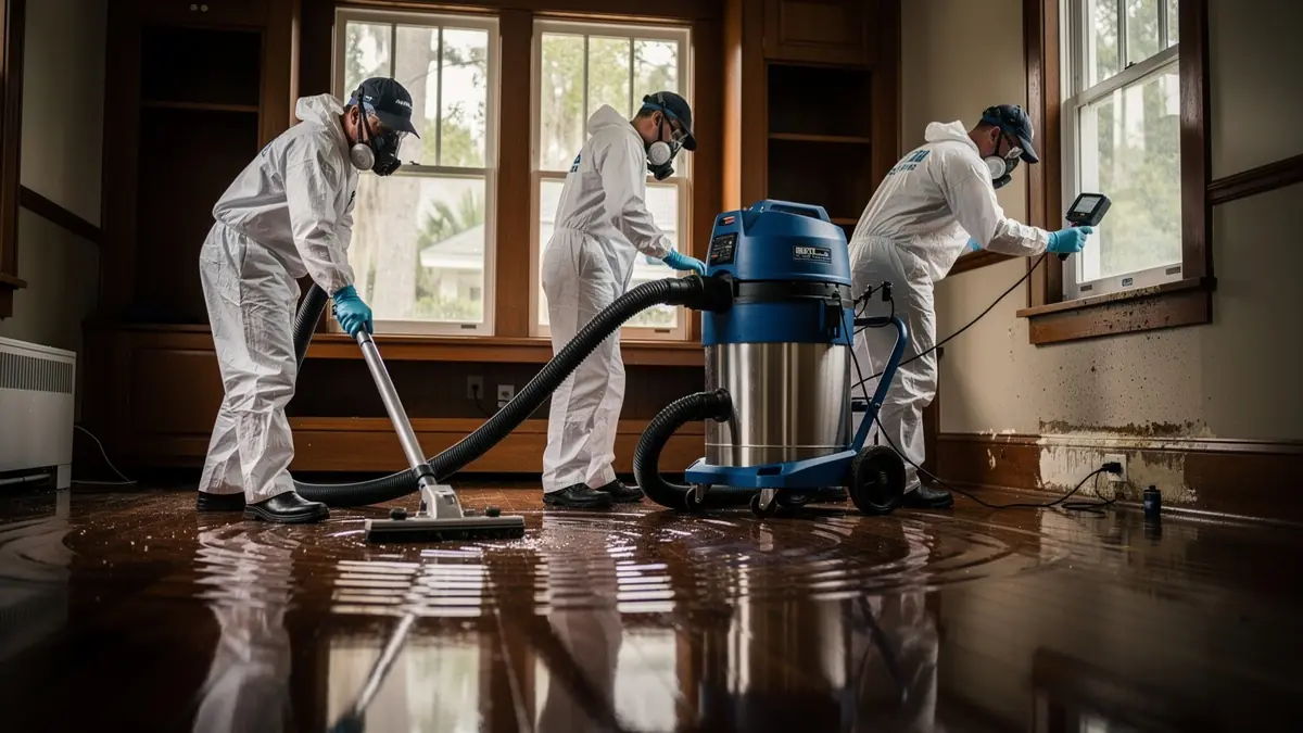Water damage restoration crew working in Gainesville Florida home