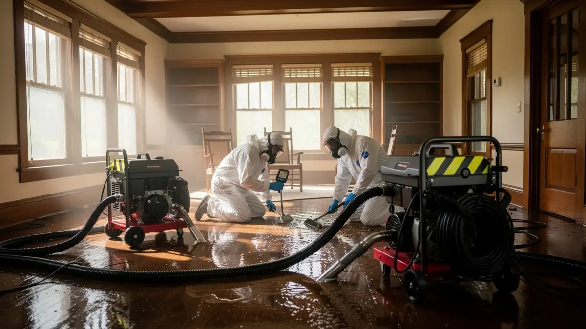 Water damage restoration crew working in Jacksonville Florida home