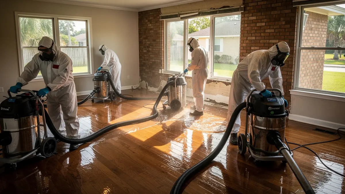 Water damage restoration crew working in Ocala Florida home