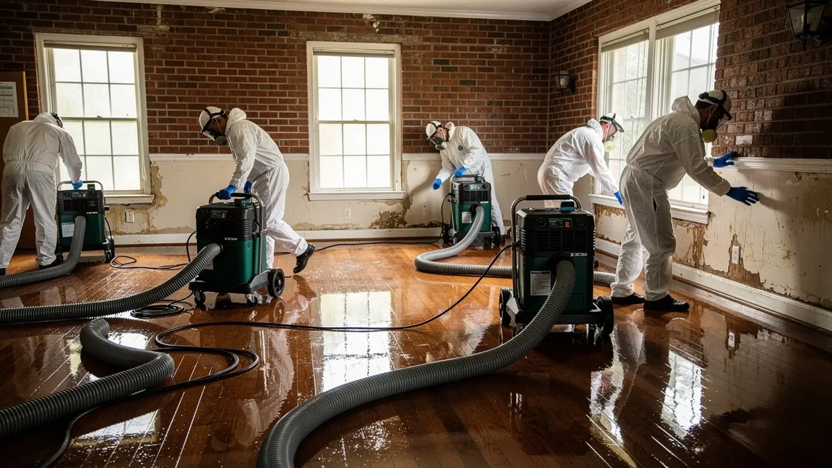 Water damage restoration crew working in Oviedo Florida home
