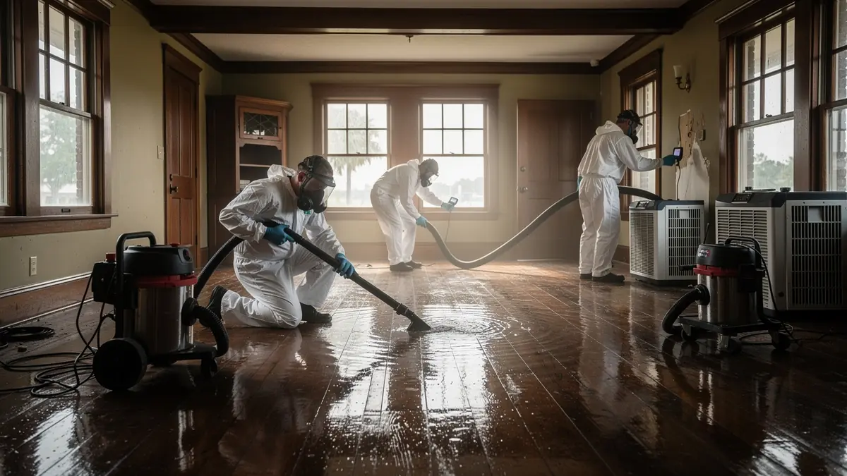 Water damage restoration crew working in Sanford Florida home