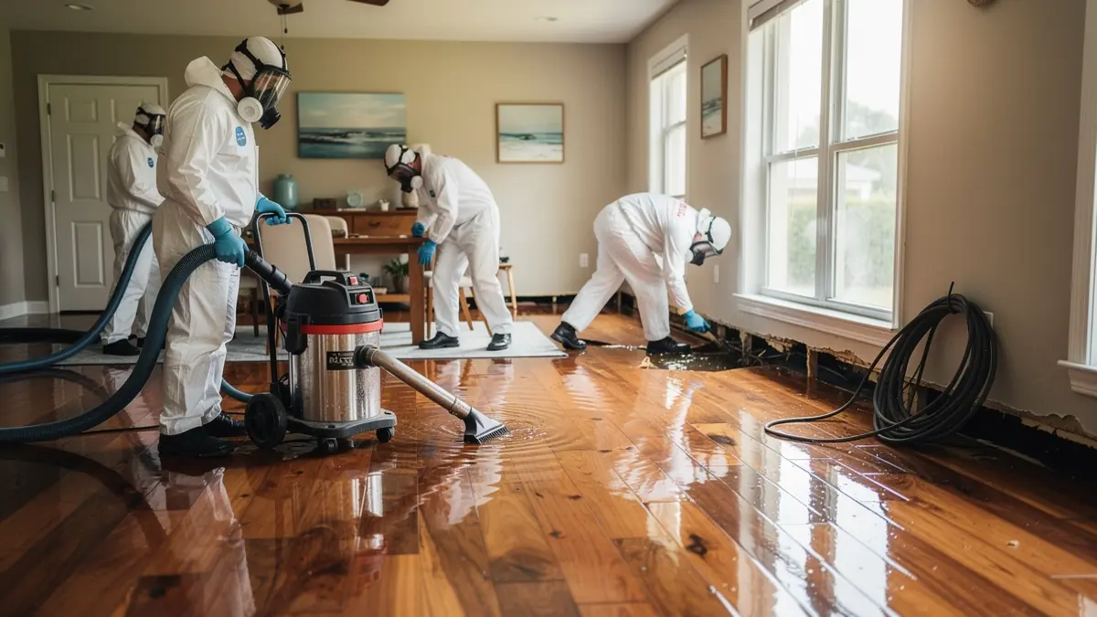 Water damage restoration crew working in St. Cloud Florida home